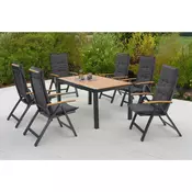 Gardenson VRTNA GARNITURA ITANOS aluminij barve grafita, naravne barve