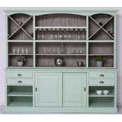 Casa Padrino country style bar cabinet mint green/gray 240 x 50 x H. 210 cm - Wine cabinet in country style - Country style furniture - Bar furniture in country style - Country style furnishings