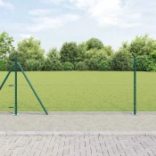 Heksagonalna ograda s betonskom osnovom 25 x 1 m Tamnozelena
