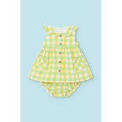 Otroška bombažna obleka Mayoral Newborn rumena barva