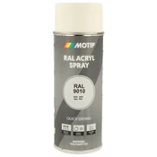 Industrijski akrilni lak sprej RAL HG 400ml Motip - RAL 9010 mat bela
