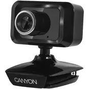 CANYON Enhanced 1.3 Megapixels resolution webcam with USB2.0 connector, viewing angle 40°, cable length 1.25m, Black, 49.9x46.5x55.4mm, 0.0
