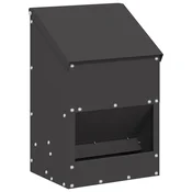 Vidaxl Hranilnik za piščance Črna 21 x 16 x 33 cm Hladno valjana jeklo