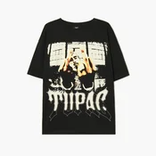 Cropp - Črna majica s potiskom Tupac - črna
