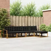 Set vanjskih sofa 5 kom. Prirodna i crna