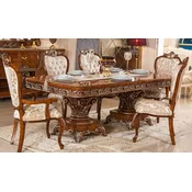 Casa Padrino luxury baroque dining room set brown/gold/bronze - 1 Baroque Dining Table & 6 Baroque Dining Chairs - Baroque dining room furniture - Luxury furniture in the baroque style