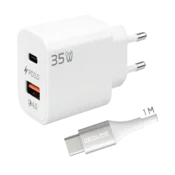 REDLINE Punjac sa USB-C kablom, 1 x USB-A, 1 x USB-C, 35W - GL-35-AC+CC-1M(60W)