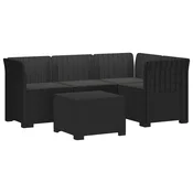 Vidaxl 4-sedežna vrtna sofa z blazinami, rattan videz PP Antracit