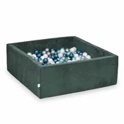 shumee Suhi bazen 110x110x40 Corduroy Green 600 kroglic: biserna, srebrna, kovinsko turkizna, kovinsko modra