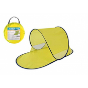 Teddies Šotor za plažo z UV-filtrom, zložljiv poliester/kovina, ovalno rumene barve, v vrečki iz blaga