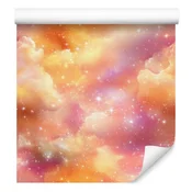 Akvarelna tapeta Galaxy breskev, krem in koralna 50x1000 cm