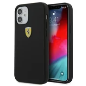 Ferrari FESSIHCP12SBK trdi ovitek za iPhone 12 mini 5,4 črn/črn, iz silikona, na tracku