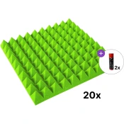 Mega Acoustic PA-PMP-5 50x50x5 SET 3 Green Absorpcijska pena