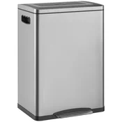 HOMCOM HOMCOM koš za smeti nerjaveče jeklo, plastika 40D x 34,8Š x 59V cm srebrno, (5000241915)