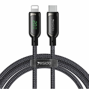 Yesido - podatkovni kabel (CA86) - Lightning na Type-C 20W 5A digitalni zaslon - 120 cm - črn