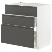 METOD / MAXIMERA Pod.el.za gr.plocu/ug.asp.s fiokom, bela/Voxtorp tamnosiva, 80x60 cm