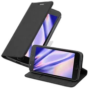 Cadorabo Cadorabo Ohišje, združljivo z Motorola MOTO E4 PLUS v nočna črna - Zaščitni ovitek z magnetnim zapiranjem, stoječo funkcijo in režo za kartice, (20549485)