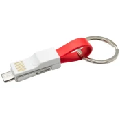 mobilNET Micro Keychain 3v1, USB-TypeC-Lightning, (posamezno), rdeč