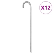 Vidaxl Klini za šotor 12 kosov 41,5 cm O12 mm pocinkano jeklo