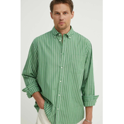 Pamucna košulja Les Deux za muškarce, boja: zelena, regular, s klasicnim ovratnikom, LDM410184