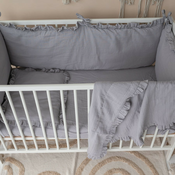 Muslin ogradica za krevetac sa posteljinom i prekrivacem siva ( TNC_7GI3FU_0895090 )