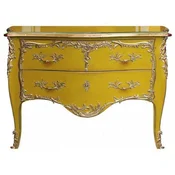 Casa Padrino baroque chest of drawers with 2 drawers antique yellow/gold - Handmade solid wood chest of drawers in baroque style - Handmade baroque furniture - Noble & Magnificent