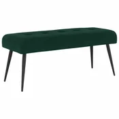 vidaXL Klop s gumbnim oblazinjenjem Temno zelena 110 x 40 x 46 cm