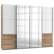 Modern Living Omara Z Drsnimi Vrati Level 36 D, Bela, Barva Hrasta