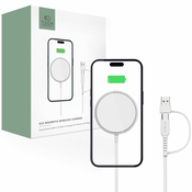 BREZŽIČNI POLNILEC TECH-PROTECT QI15W-A25 MAGNETIC MAGSAFE WIRELESS CHARGER WHITE