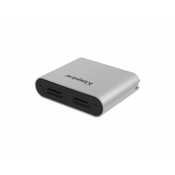 Čitalec kartic Kingston Workflow microSD, USB C, podpora za 2 x microSD kartica, UHS-II