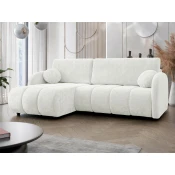 Kotna garnitura Columbus 247 (Sereno 681) Bela, Funkcija spanje, Predal, 233x160x88cm