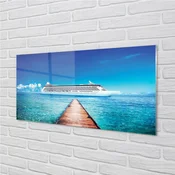 tulup.si Zidna obloga za kuhinju Ladja morje nebo poletje 125x50 cm