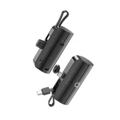 Powerbank Adda Collins PB-003-BK, 5000 mAh, Type c utor s dodatno integriranim Type C kabelom, crna PB-003-BK