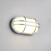 Trio Lighting Zunanja stenska svetilka Tumen, barva cinka, širina 26 cm, kovina, IP44 - cink, opal