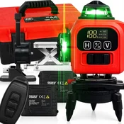 Dexxer Komplet LCD aku. 16 linijski zeleni gradbeni laserski nivelir 2x 3000mAh LK-801