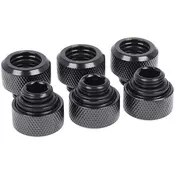 Alphacool Eiszapfen 13mm HardTube kompresioni fiting G1/4 - tamno crni / paket 6 komada