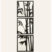 Wallity APT041LS Zidna dekoracija Bamboo, 70x70cm, 3 komada, Crna