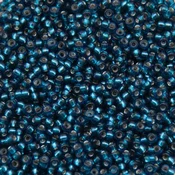 Kašaste perle (seed beads) 2 mm svetlo plava srebrna linija
