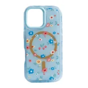 Maska Mag Case Floral Series za iPhone 16 plava