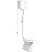 RETRO straniščna školjka z rezervoarjem za vodo, S-trap, belo-krom - Bela - 38,5x42x59 cm - Kerasan - RETRO KERASAN - 24 - Keramika - Retro - 385 - 420 - 590 - 14