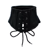 Kiotos Leather Lace-Up Corset Collar Black