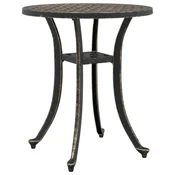 Vidaxl Vrtna miza bronasta O48x53 cm liti aluminij