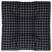 Jastuk za palete crni karirani 70 x 70 x 12 cm od tkanine