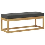 Vidaxl Zunanji stolček klop Bela 115 x 43 x 45 cm Masiven les akacije