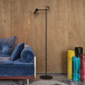 kdln LED-stojna svetilka Bird, črna, 126 cm, kovina, z možnostjo zatemnitve - Dnevna soba/jedilnica - črna (RAL9005)