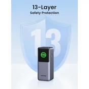 Ugreen prenosna polnilna baterija 20.000mAh, 130W s pametnim digitalnim zaslonom