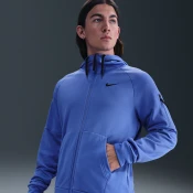 Nike Therma Mens Therma-FIT Full-Zip Fitness Top - Blue - Polyester