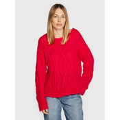 TWINSET Pulover 222TT3340 Rdeča Relaxed Fit