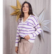 UR/CEO Purple striped sweater with patch detail Anel