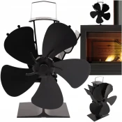 Kaminer Alu. 5 kraki ventilator za kamin 22cm črn